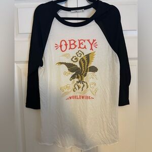 Women’s Obey 3/4 Sleeve Tee - Size L